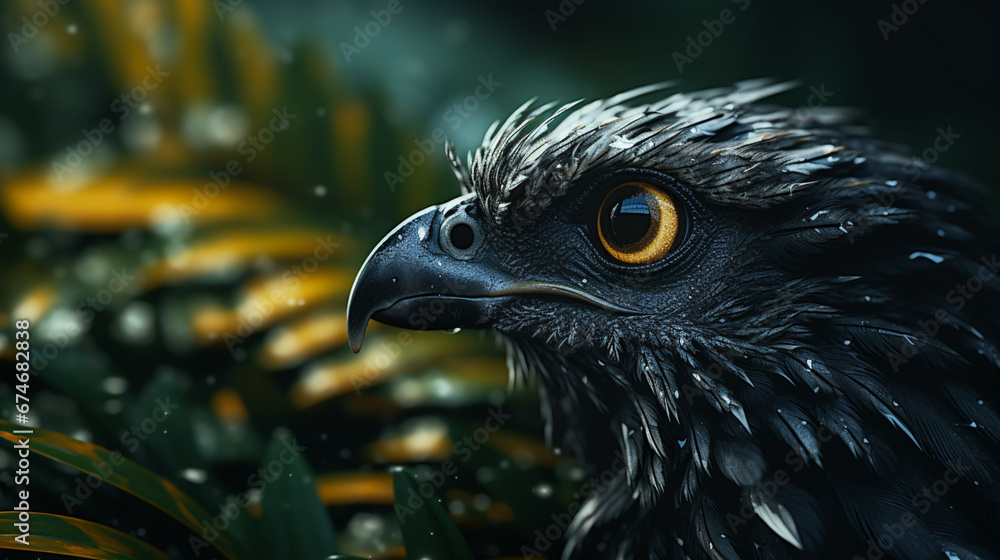 Obraz premium Banner with bird, close up. Generative AI