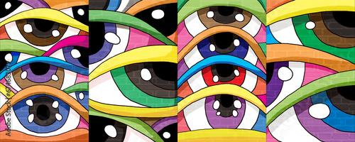 eye design pattern creative wall paint backgroun
