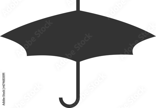 Umbrella icon vector. Rain protection. Concept for insurance company. Black and white silhouette flat design