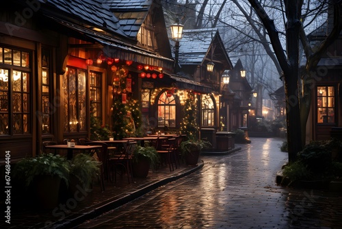 Street view of Amsterdam during Christmas time.