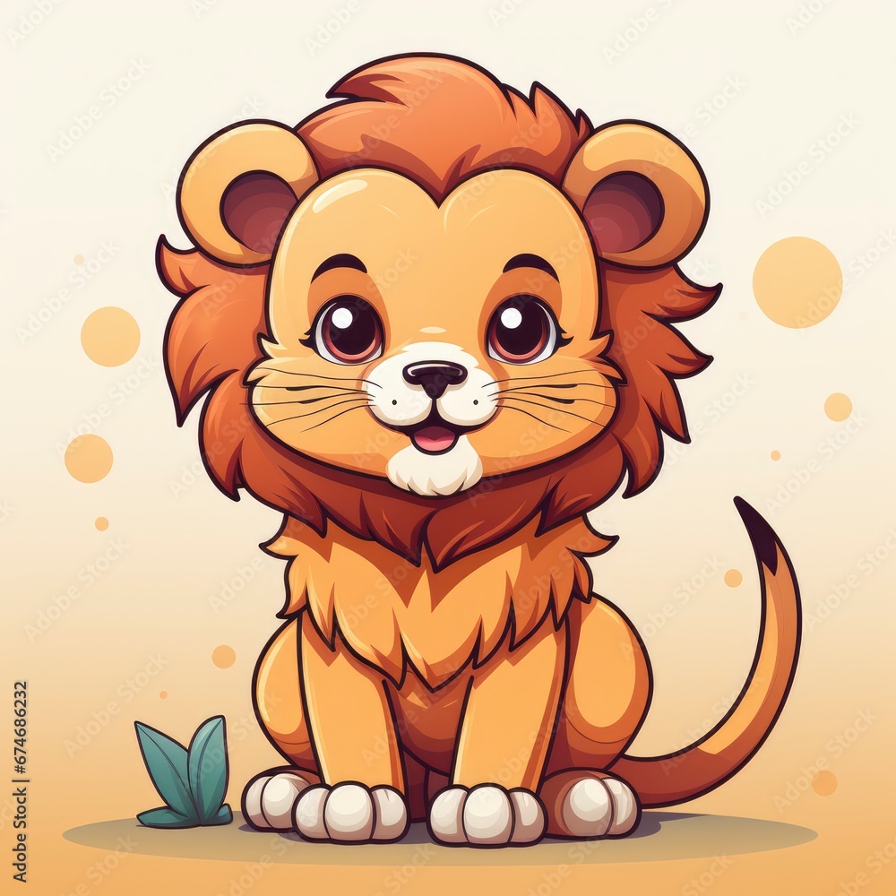 Cute Lion Mascot , Cartoon Graphic Design, Background Hd For Designer