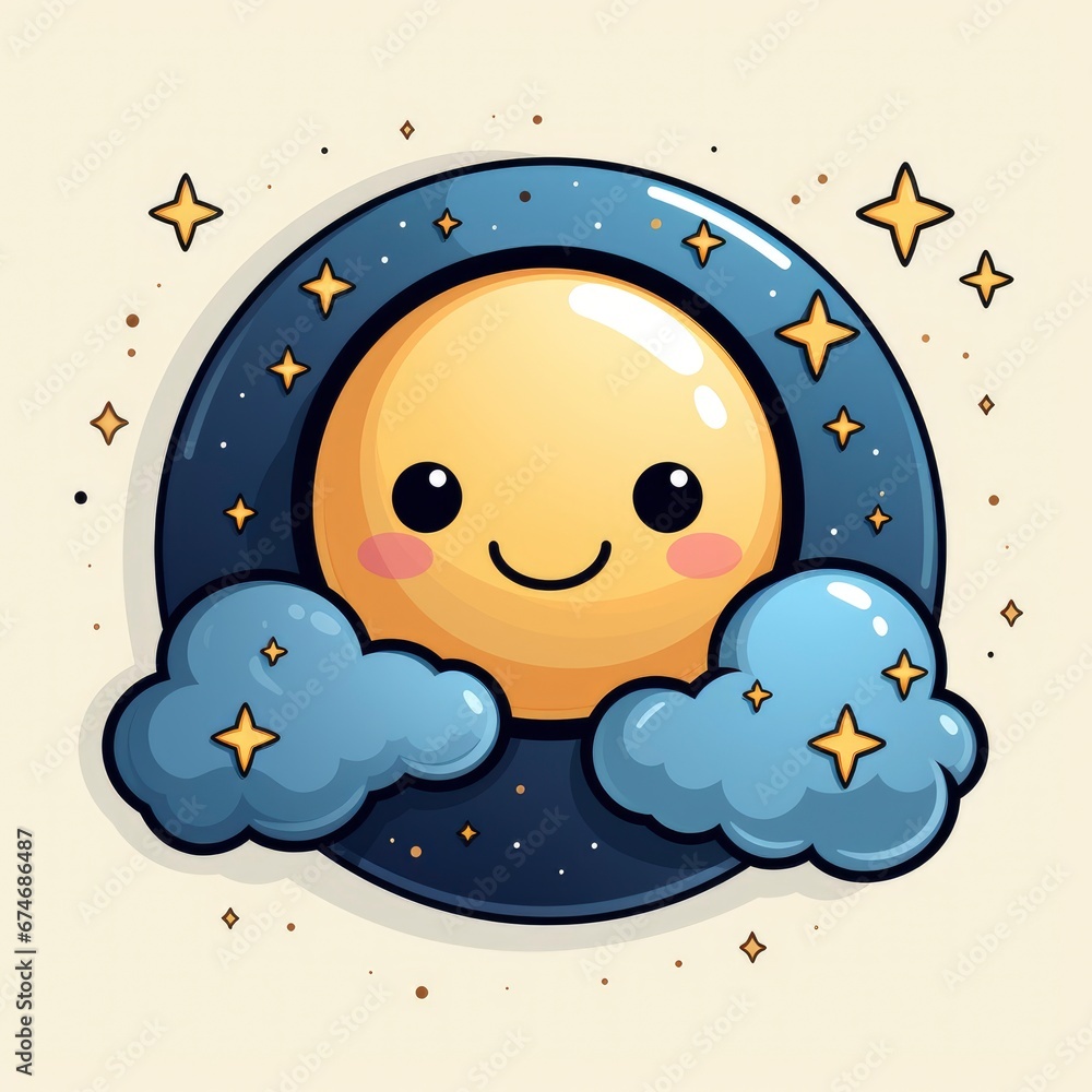 Cute Moon Space , Cartoon Graphic Design, Background Hd For Designer