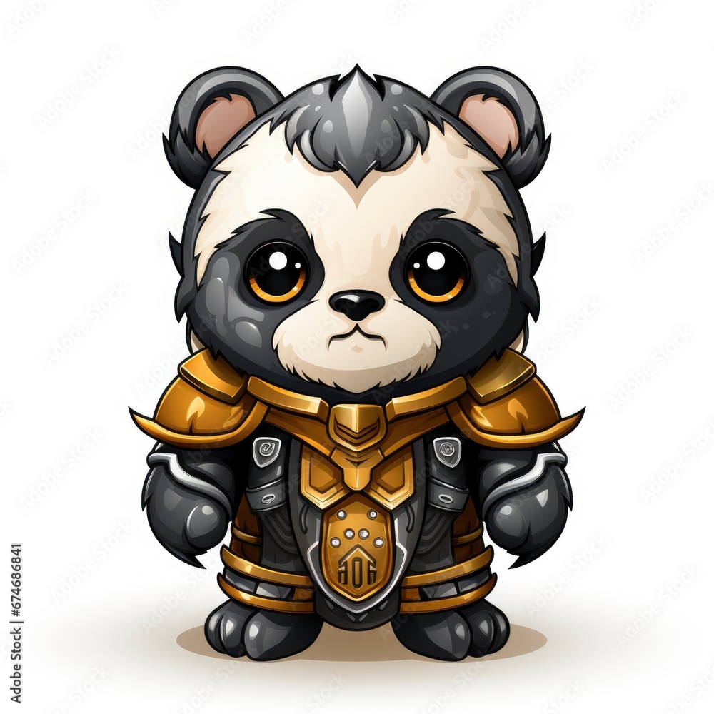 Naklejka premium Cute Panda Knight Viking , Cartoon Graphic Design, Background Hd For Designer