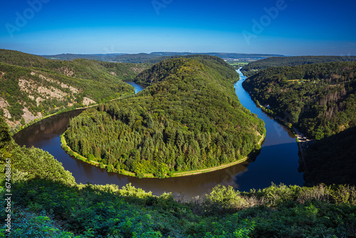 Saarschleife, Saarloop of River Saar in Saarland region of Germany