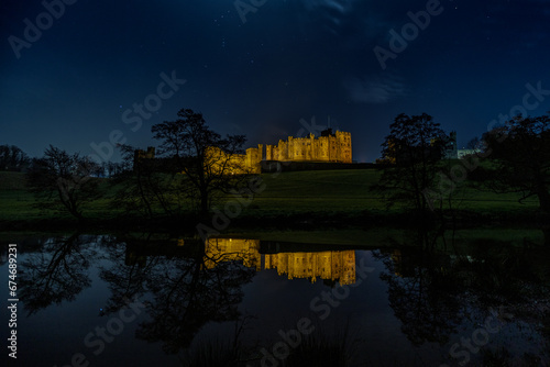Alnwick Castle at night