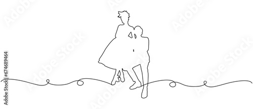 Illustration vector of couple love lineart