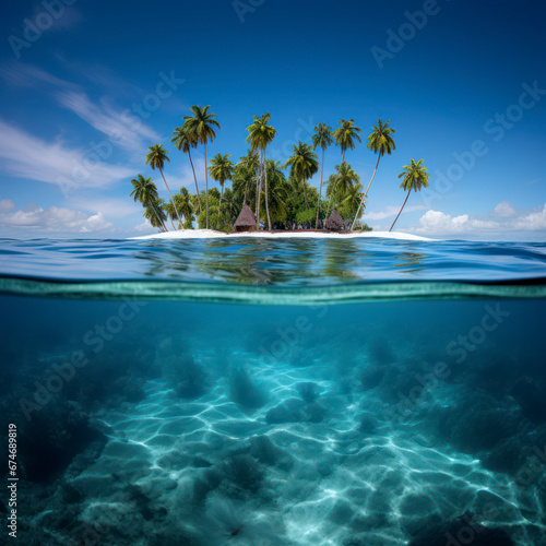 Tropical Island Paradise Above and Below the Waterline