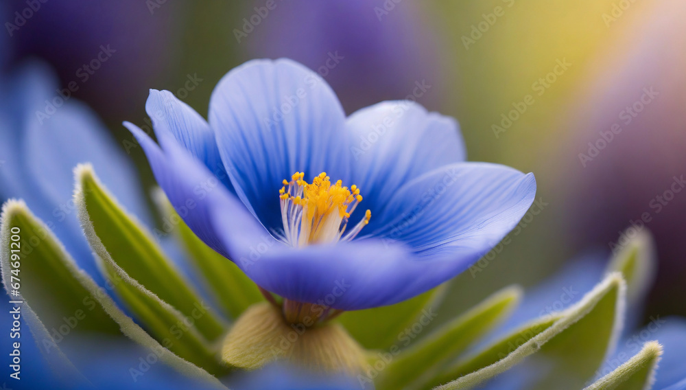 Beautiful flowers blooming in blue