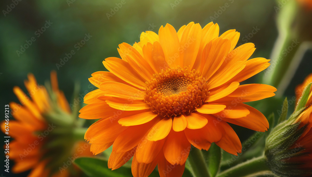 Beautiful flowers blooming in orange