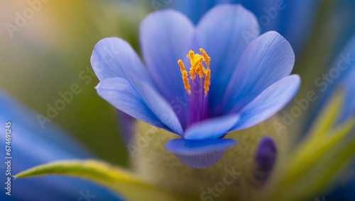 Beautiful flowers blooming in blue