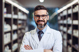 a male pharmacist in a pharmacy