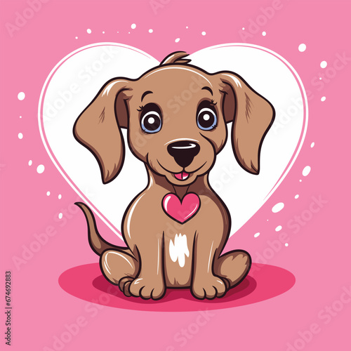 Happy cartoon puppy dog  Portrait of cute little dog vector