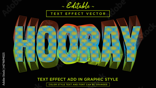 Fully editable pattern style text effect vector with attractive colors
