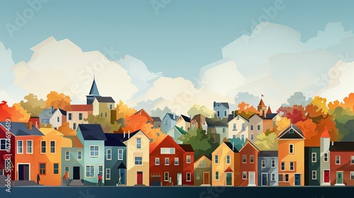 colorful Illustration of housing equity and inclusive community