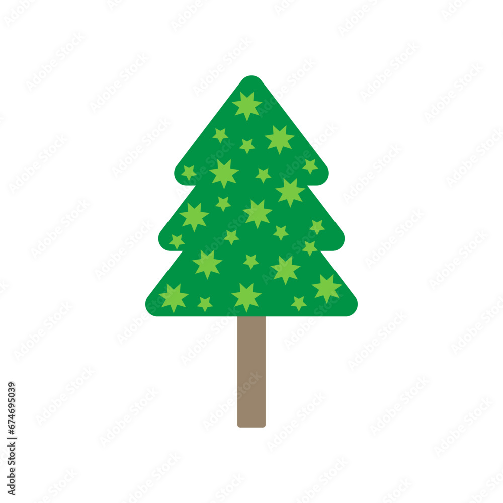 New Year's tree in watermelon green coloring. Flat style. Vector New Year's tree in watermelon green coloring. Flat style. Vector