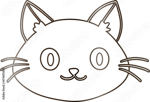 Cat muzzle drawing gradient decoration and design.