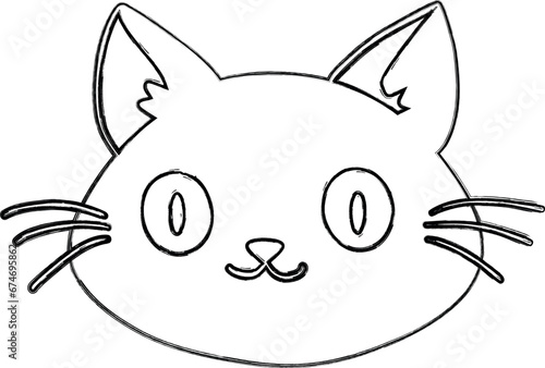 Cat muzzle drawing decoration and design.