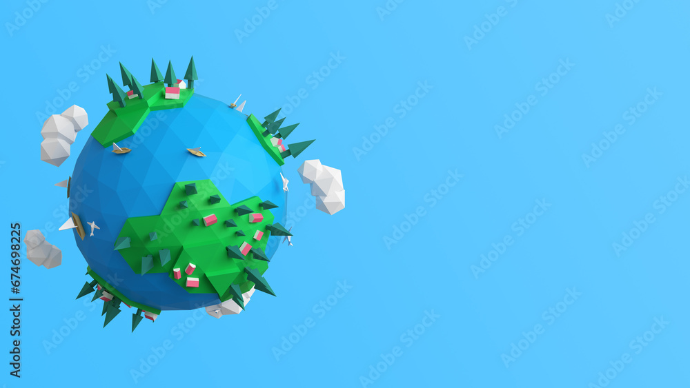 Naklejka premium 3D 지구 배경 Earth Background