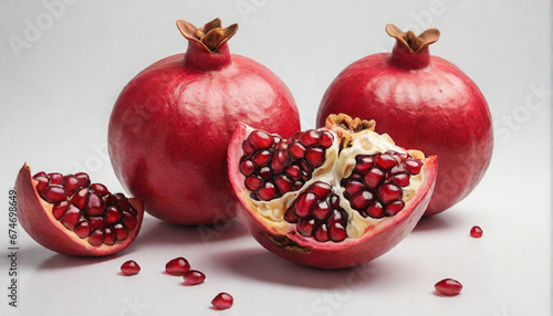 pomegranate fruit on white background