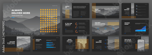 Creative Powerpoint presentation templates set. Use for creative Keynote presentation background, brochure design, website slider, landing page, annual report, company profile.	