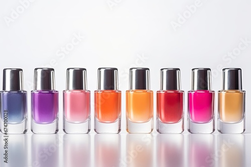 set of nail polish beauty background with copy space