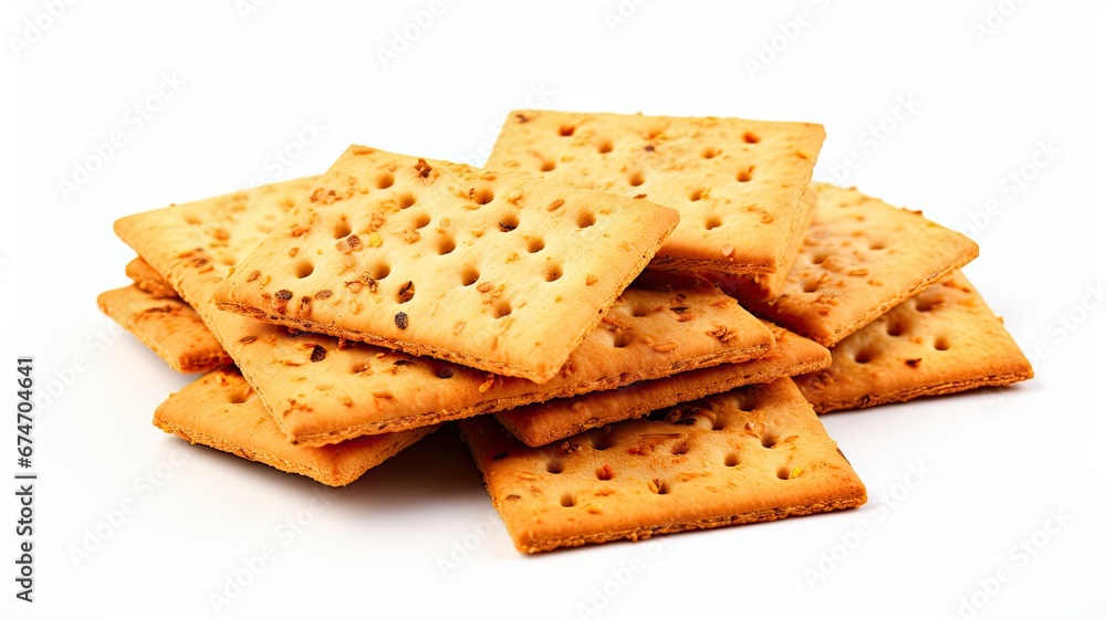 Crackers isolated on white background Crackers isolated on white background