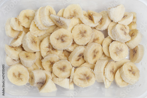 Frozen banana cuts for smoothies and homemade ice cream 
