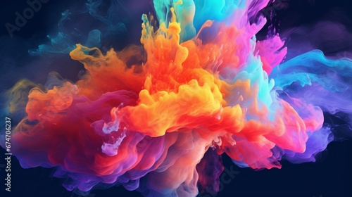 abstract cloudy purpose with neon colors.Generative AI © sudipdesign