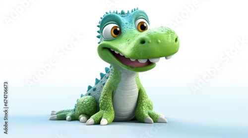 cute crocodil cartoon image on white background.Generative AI © sudipdesign