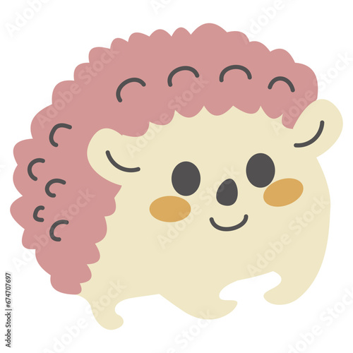 Childish cute hedgehog urch...