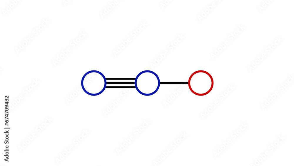 nitrous oxide molecule, structural chemical formula, ballandstick