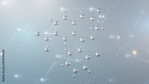 clonazepam molecular structure, 3d model molecule, benzodiazepines, structural chemical formula view from a microscope photo