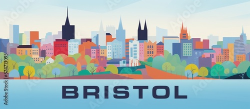 Bristol City Sky Line Abstract Illustration