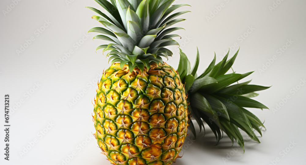 Portrait of pineapple. Ideal for your designs, banners or advertising graphics. Portrait of pineapple. Ideal for your designs, banners or advertising graphics.