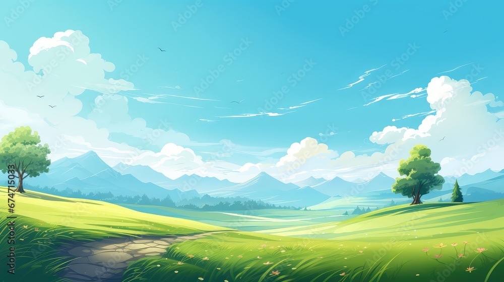 Obraz premium sunny bright wallpaper nature background illustration light design, outdoor season, fresh green sunny bright wallpaper nature background