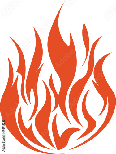 Cartoon Isolated Illustration Vector Of A Fire Flame