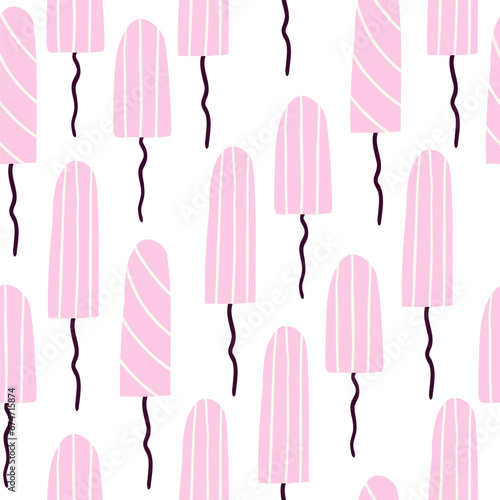 Seamless pattern with tampons of different sizes. Vector illustration in flat style.