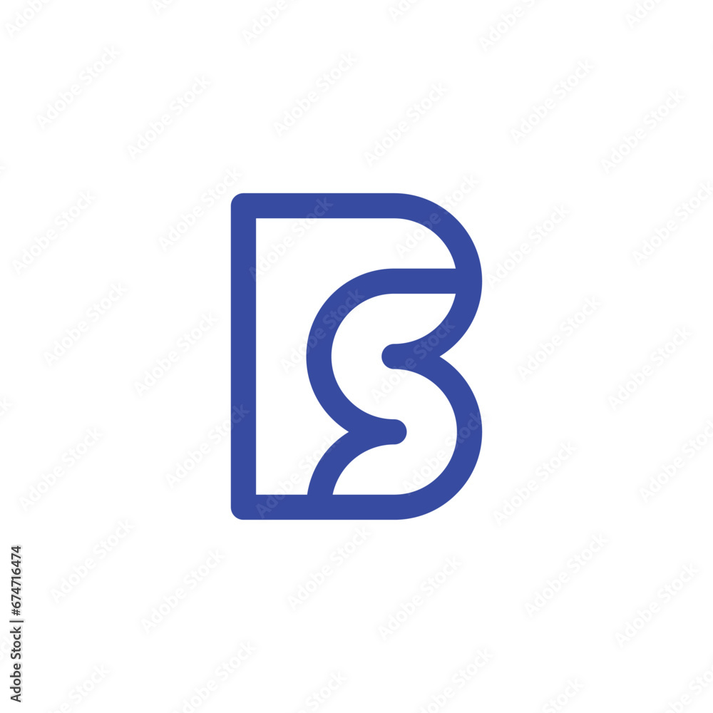 BS SB B S monogram letter initial based modern line logo design BS SB B S monogram letter initial based modern line logo design
