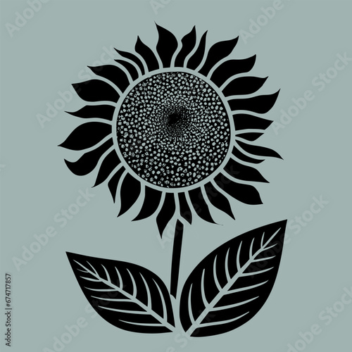  sunflower silhouette vector illustration, garden 