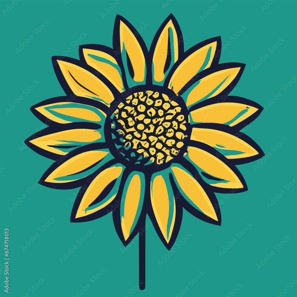 sunflower silhouette vector illustration, garden sunflower silhouette vector illustration, garden