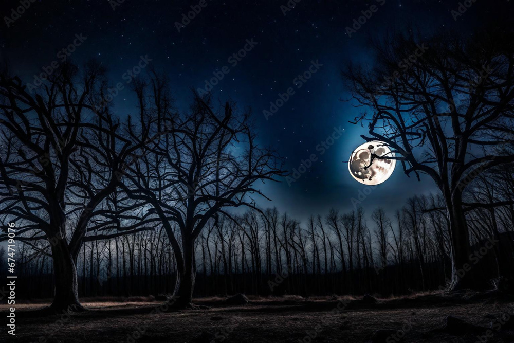 spooky moon night
