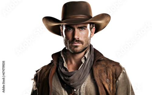 Traditional Western Cowboy on Transparent Background