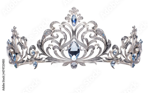 Intricate Crystal Crown on Transparent Background
