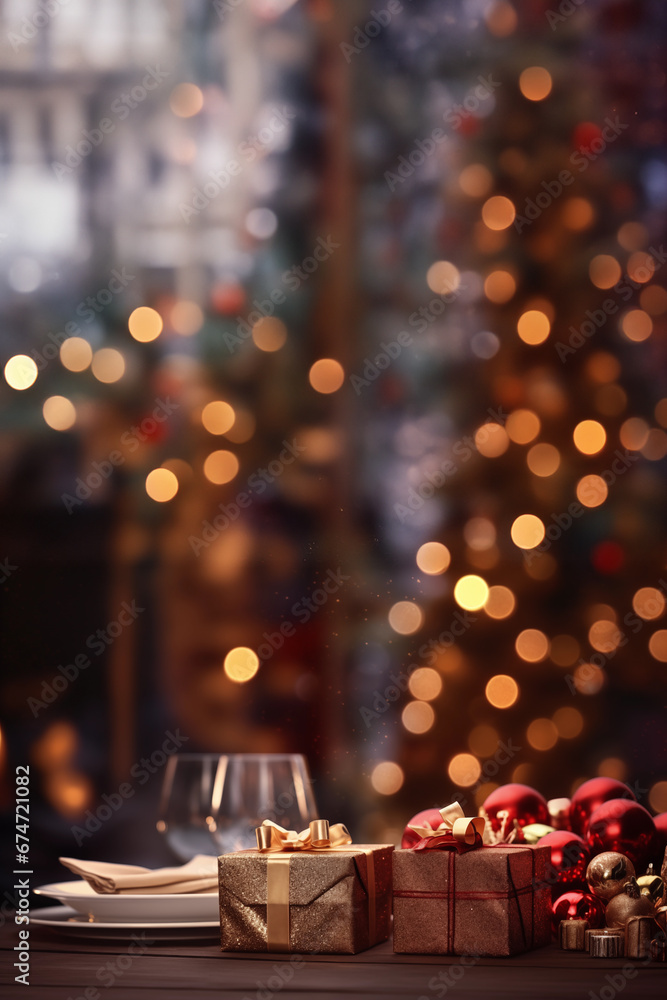 Festlich dekorierter Tisch mit weihnachtlichen Leckereien