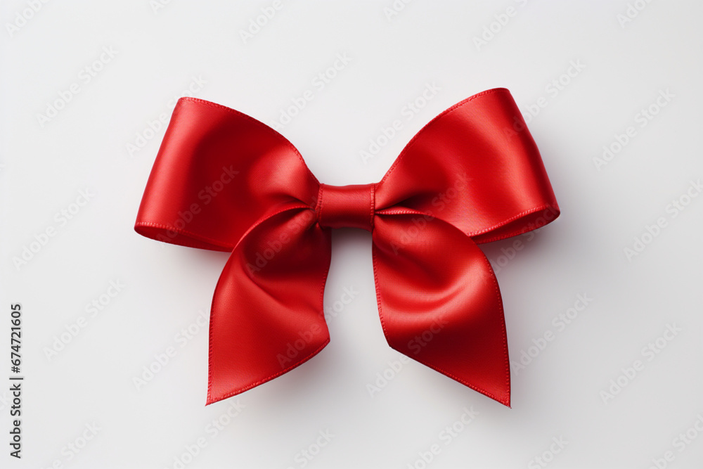 red bow gift ribbon isolated on white background,png