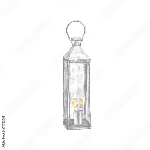 Bright watercolor Merry Christmas set of traditional decor and elements plants. Hygge cozy holidays 2024. Merry christmas card. 