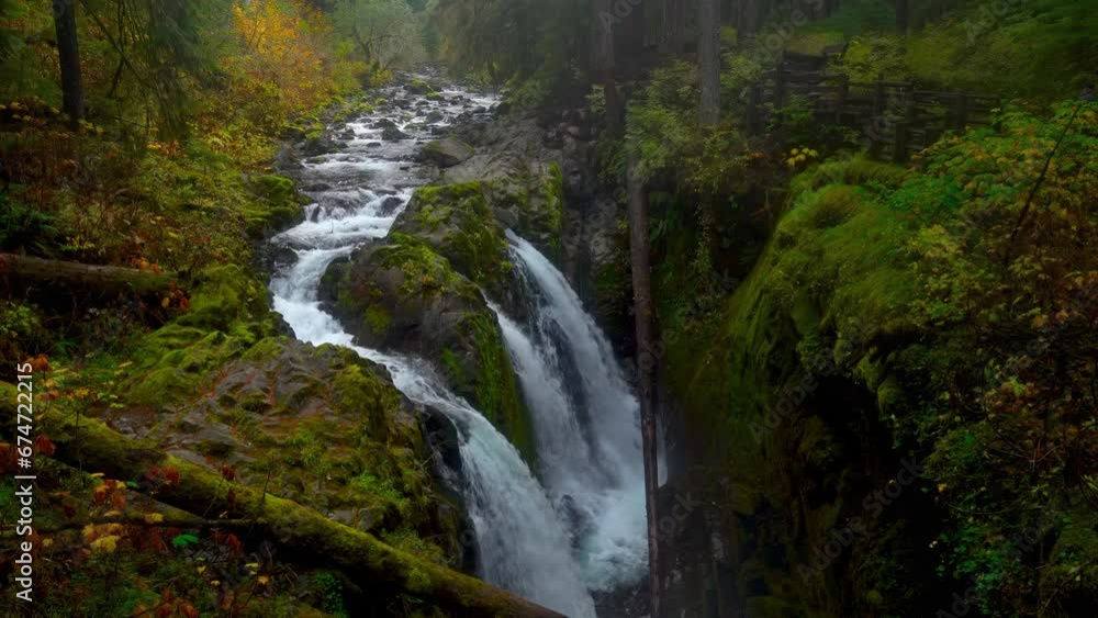 Autumn at the Sol Duc Falls Waterfall, Olympic National Park forest, Washington State Autumn at the Sol Duc Falls Waterfall, Olympic National Park forest, Washington State