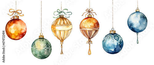 Watercolor Exquisite Christmas decoration ball vector illustration, watercolor vector illustration,Children's Day