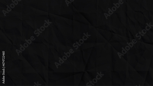 Black crumpled paper texture pattern. Rough grunge old blank. Vector abstract background.