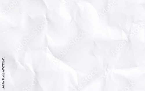 White crumpled paper background. Clean white paper, wrinkled, abstract background.